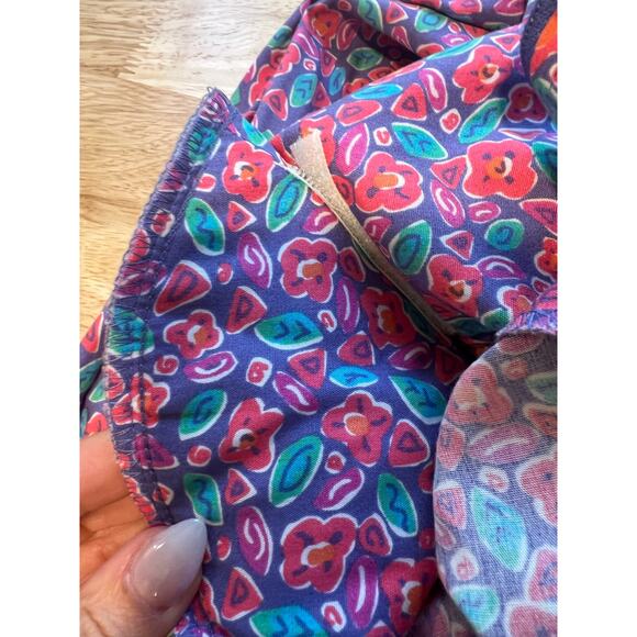 Vintage 1980s-1990s Rayon One Piece Jumpsuit Sigrid Olsen Pink Green Floral M JL - Picture 9 of 11